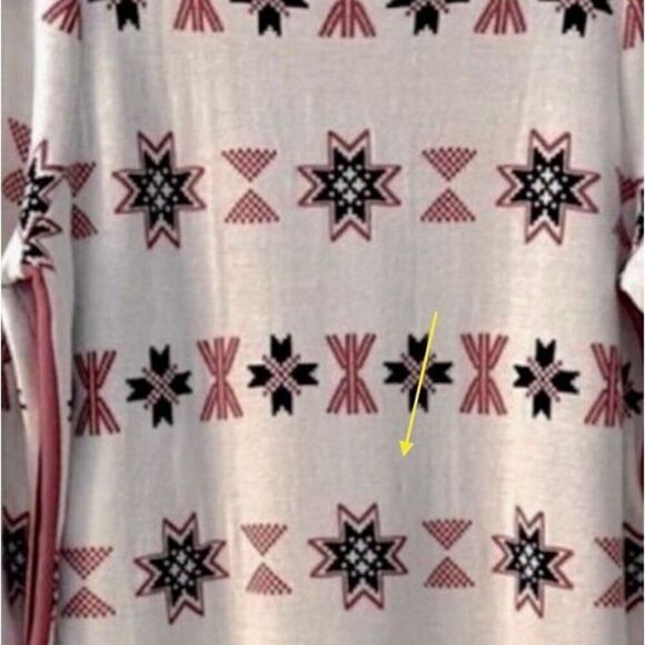 Charter Club Mock Neck Snowflake Pullover Sweater Size XL Ivory Blue and Red - Picture 7 of 7